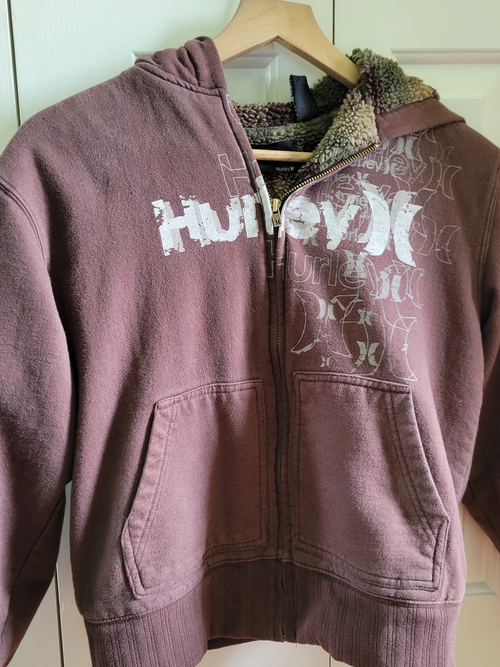 Hurley Boys 10/12 Brown Sherpa Zip Hoody